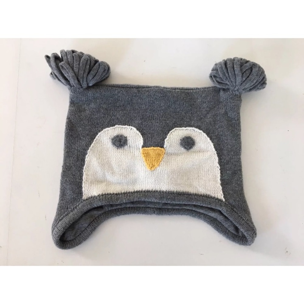 Janie and jack grey penguin hat 3-6 months